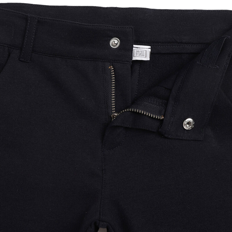 Boys Dark Blue Solid Long Trousers image number 3